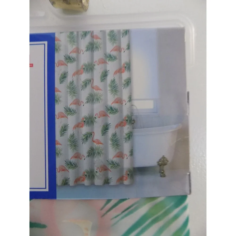 NEW Flamingo Shower Curtain 100% PEVA PVC Free Florida Home